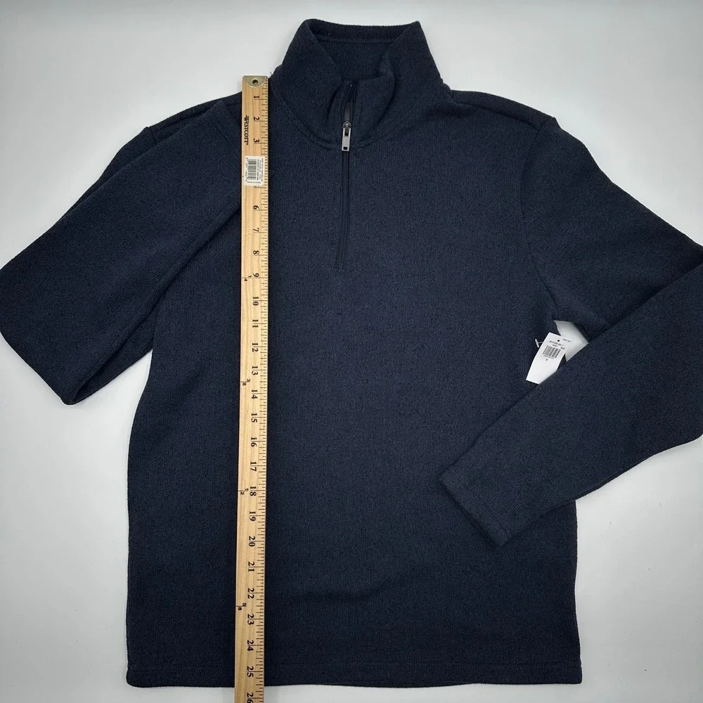 Old Navy Men Small Navy Blue Fleece Quarter Zip Pullover Sweater 610002-00-1 NWT